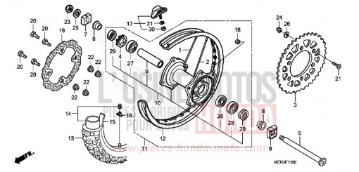 ROUE ARRIERE CRF450RB de 2011